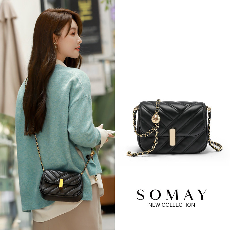 2022新款潮夏季百搭单肩菱格包包 somay小方包