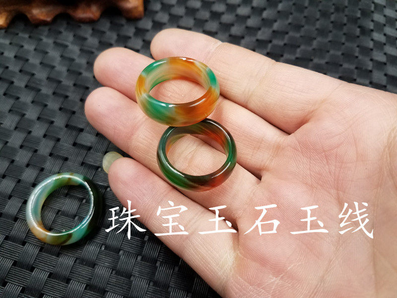 新款精美天然玉石a货玛瑙玉髓戒指三彩玉石戒指玛瑙指环戒指,淘宝优惠券,粉丝福利购,淘宝优惠卷