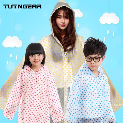 Детский модный водонепроницаемый длинный дождевик подходит для мужчин и женщин, длина макси, увеличенная толщина