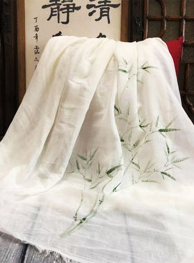 手绘超仙中国风原创禅意茶服披肩