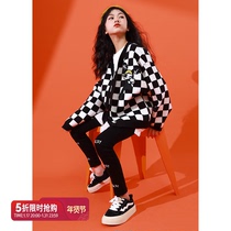 Rain-starred Girl Knit Cardiovert Jacket Autumn Clothing 2023 New CUHK Fairy Ocean Korean Version Plaid Jacket Tide