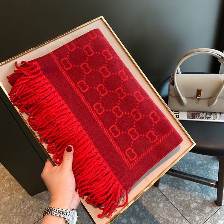 小香新年红色结婚双面仿羊绒围巾女冬季韩版百搭加厚保暖围脖披肩,淘宝优惠券,粉丝福利购,淘宝优惠卷