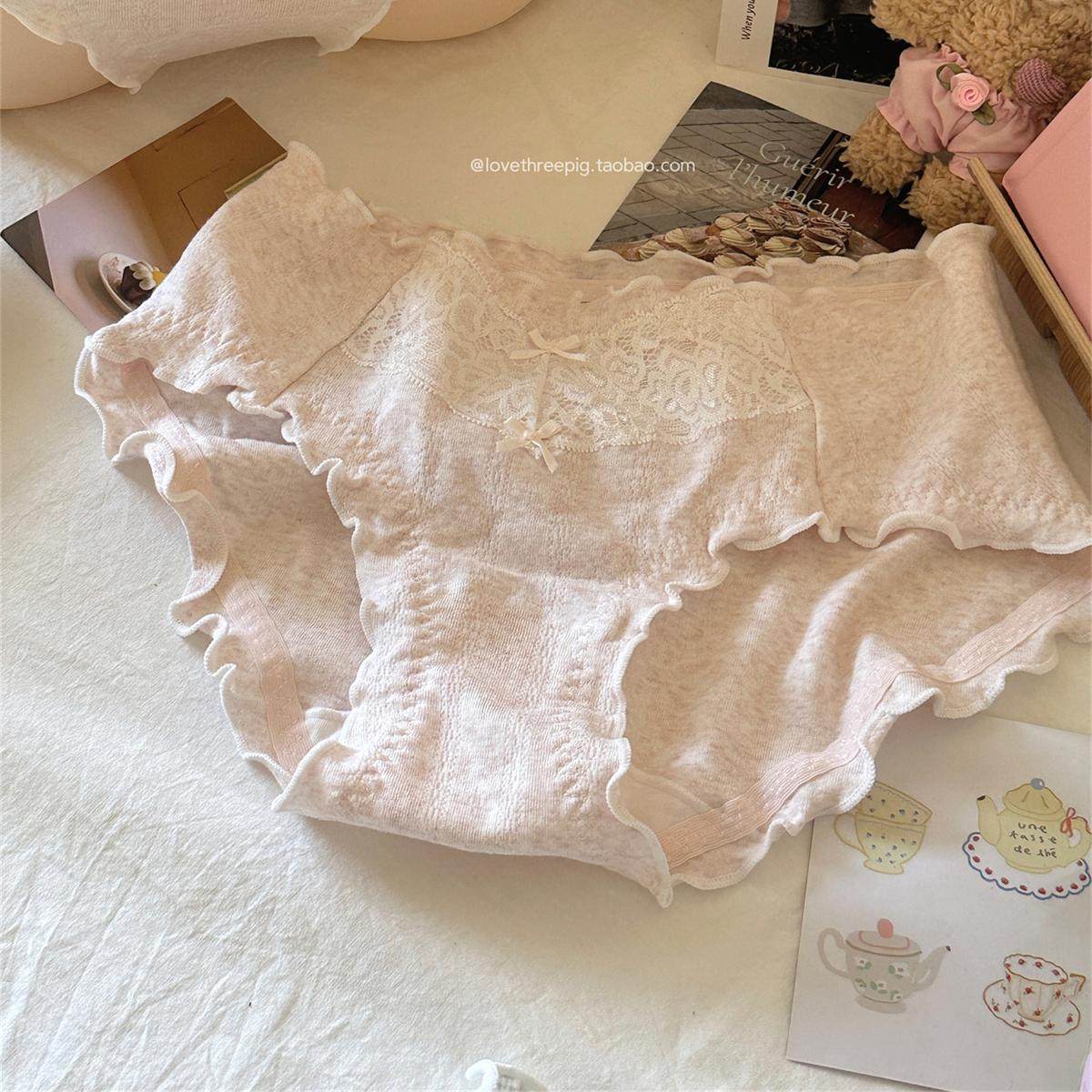 “花怎么只开一季”韩系少女木耳花边棉质软乎乎内裤少女学生平价 - 图3