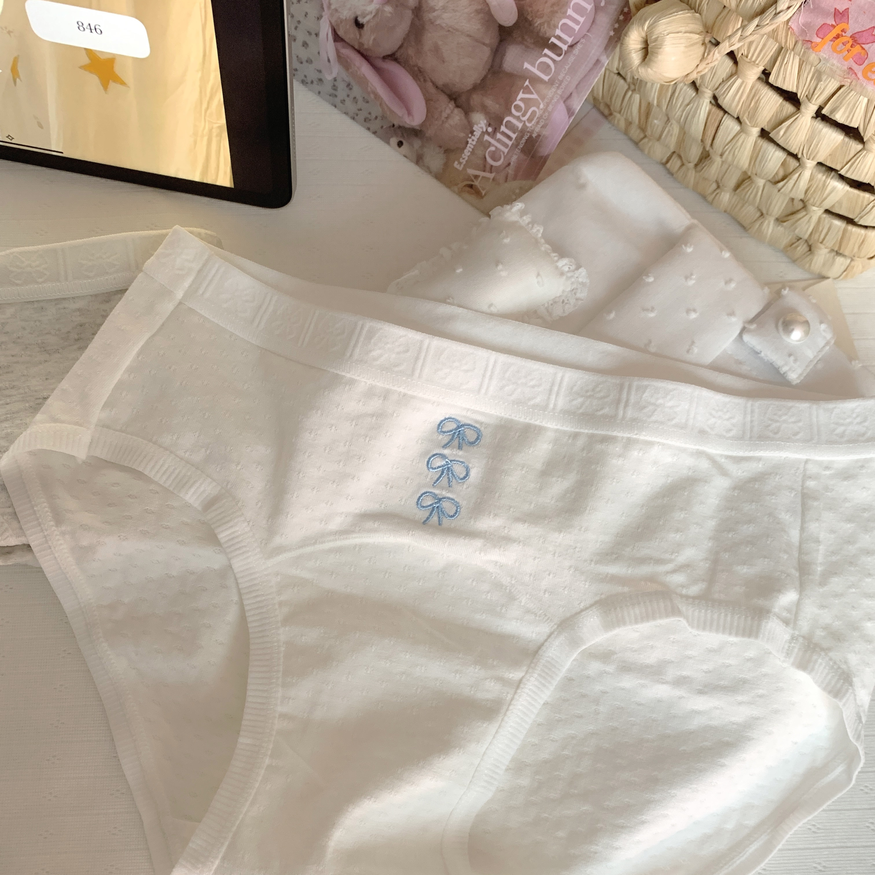 "舒适感"法式甜美少女印花格子舒适纯棉低腰三角内裤抑菌加长底裆,淘宝优惠券,粉丝福利购,淘宝优惠卷