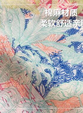 夏季超大彩色亚麻披肩两用