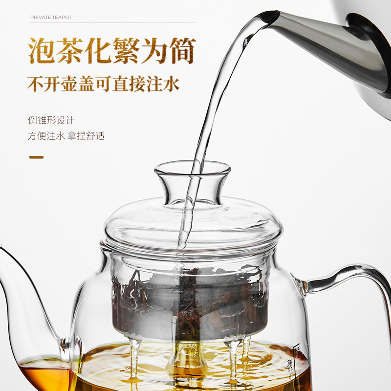 煮茶壶煮茶器电陶炉加热玻璃茶具蒸茶一体套装养生专用泡茶烧水壶-图1