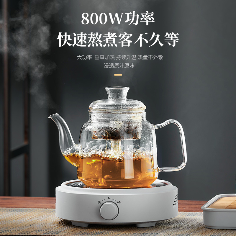 煮茶壶煮茶器电陶炉加热玻璃茶具蒸茶一体套装养生专用泡茶烧水壶-图0