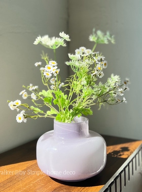 紫糯团｜中国风香芋紫扁肚玻璃花瓶手工玻璃客厅桌面鲜花插花摆件