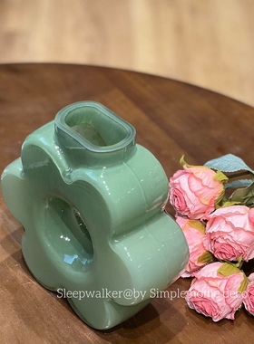 绿色花朵｜北欧简约现代客厅家居花瓶样板间饰品摆件花插花器