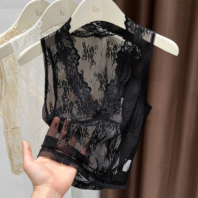 Sexy inner lace low neck V-neck camisole lace vest