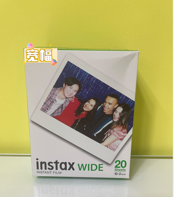 富士立拍立得相纸instax300/wide210宽幅白边立拍得胶片5寸胶卷 - 图0