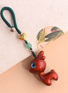 就想陪伴你。萌小鹿汽车钥匙扣挂件可爱小清新手机链男女创意挂饰