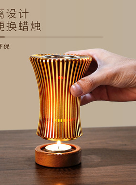 中式烛台暖茶炉茶壶底座温茶器蜡烛加热水果花茶保温提梁壶暖杯煮