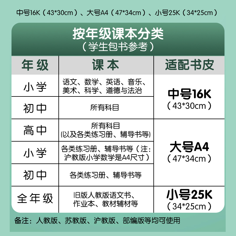 晨光文具自粘书皮16k透明磨砂防水包书皮纸厚A4包书膜中小学生课本一年级下册全套包装纸书套书壳书本保护套