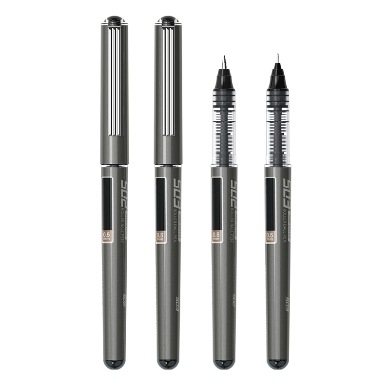 晨光文具速干中性笔直液式签字笔学生考试大容量全针管水笔直液式笔6支黑色0.5/0.38 ARP57501