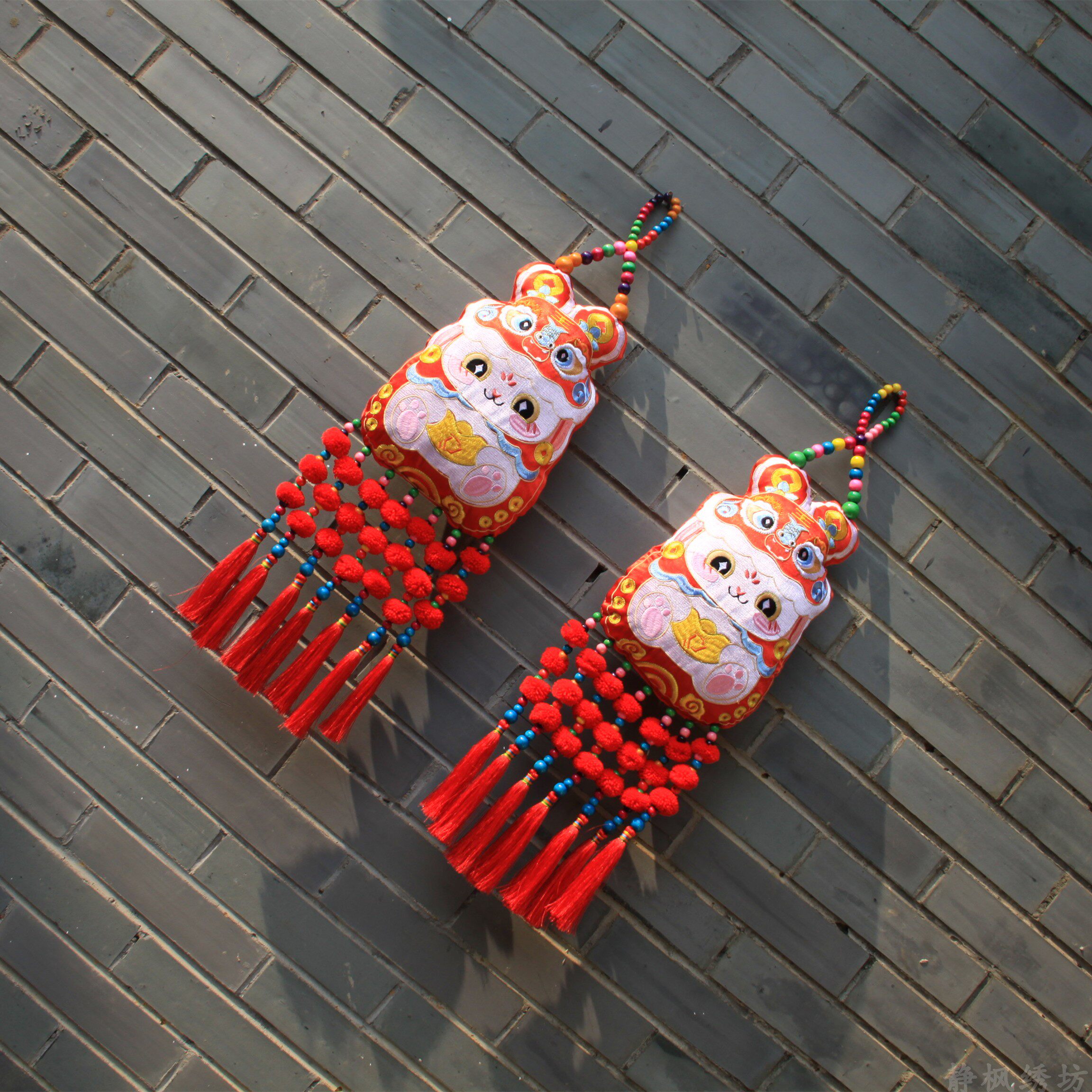 新款民族风刺绣挂件客厅墙壁挂饰家居茶室卧酒店风铃装饰品墙饰