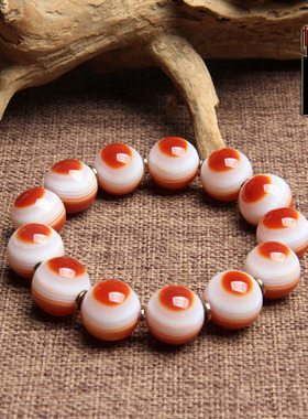 缠丝红玛瑙天眼朱砂点手链