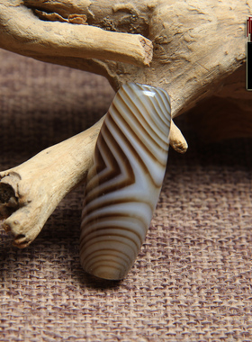 天然缠丝蓝沁玛瑙勒子天珠吊坠