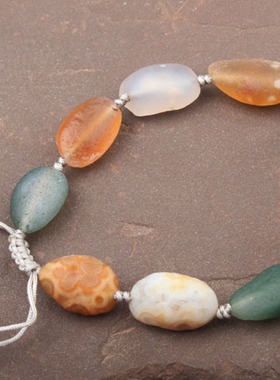 阿拉善手串玛瑙原石手链筋脉石