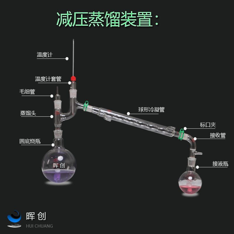 玻璃减压蒸馏装置250 500ml套装实验室常压蒸馏器 真空负压蒸馏器 - 图0