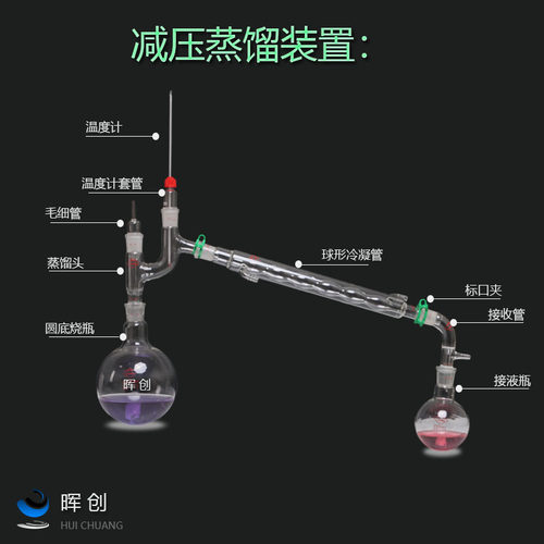 玻璃减压蒸馏装置250 500ml套装实验室常压蒸馏器真空负压蒸馏器-图0