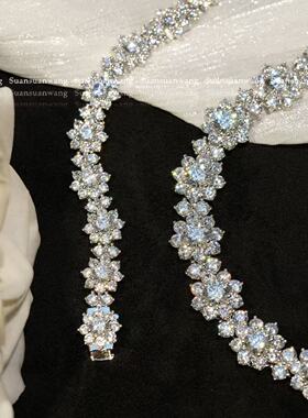 爆闪太阳花手链|925银镀18k定制D色八心八箭切工仿真钻sunflower