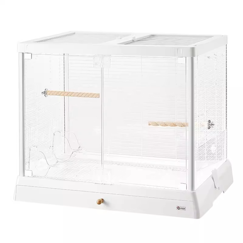 达洋B6045SS全景玻璃高透明鸟笼子不锈钢家用大号豪华鹦鹉笼B6047 - 图3