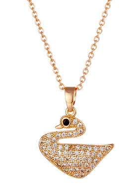 女士项链锁骨链细链玫瑰金小熊卫衣现货生日礼物送女友情人金色2