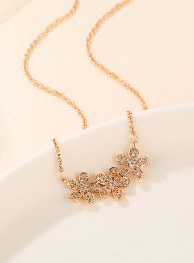 女士项链锁骨链细链紫色蝴蝶卫衣现货生日礼物送女友情人金色3