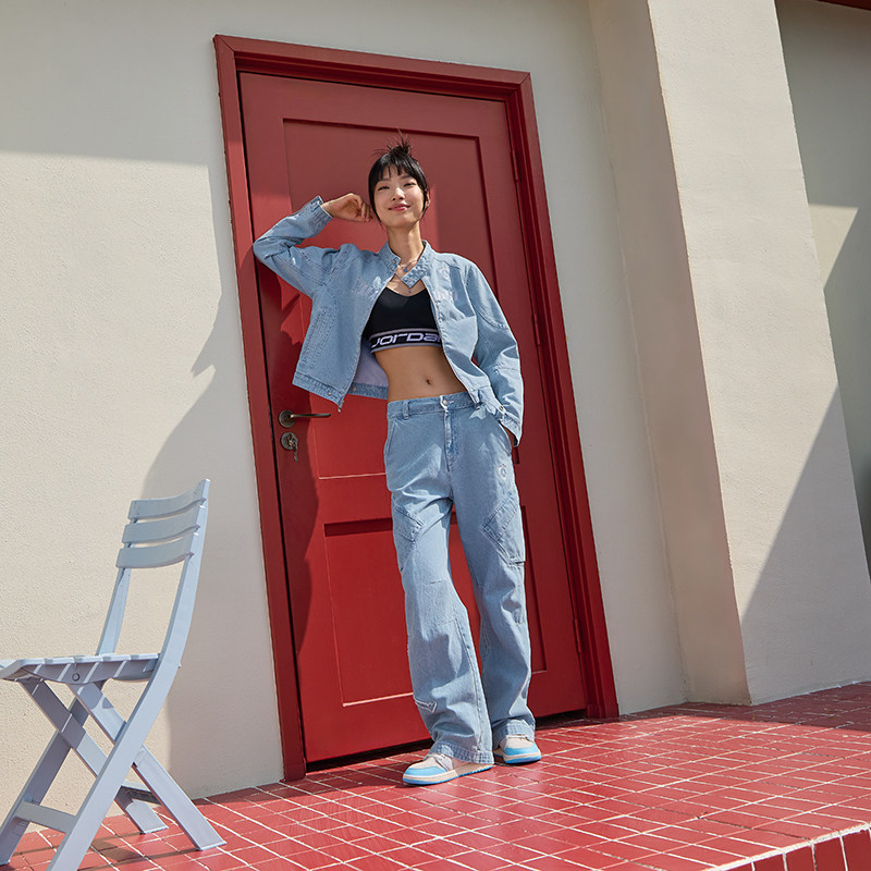 25冬季新款JORDAN耐克乔丹女子时尚纯棉长裤耐穿运动牛仔裤IM9713,淘宝优惠券,粉丝福利购,淘宝优惠卷