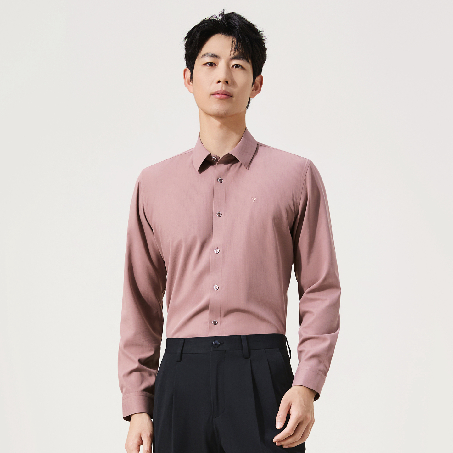 【无缝/胶条】柒牌长袖衬衫男2025秋季新款暗纹提花商务正装衬衣