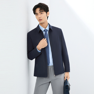 柒牌2025秋冬无缝翻领夹克男士商务休闲外套