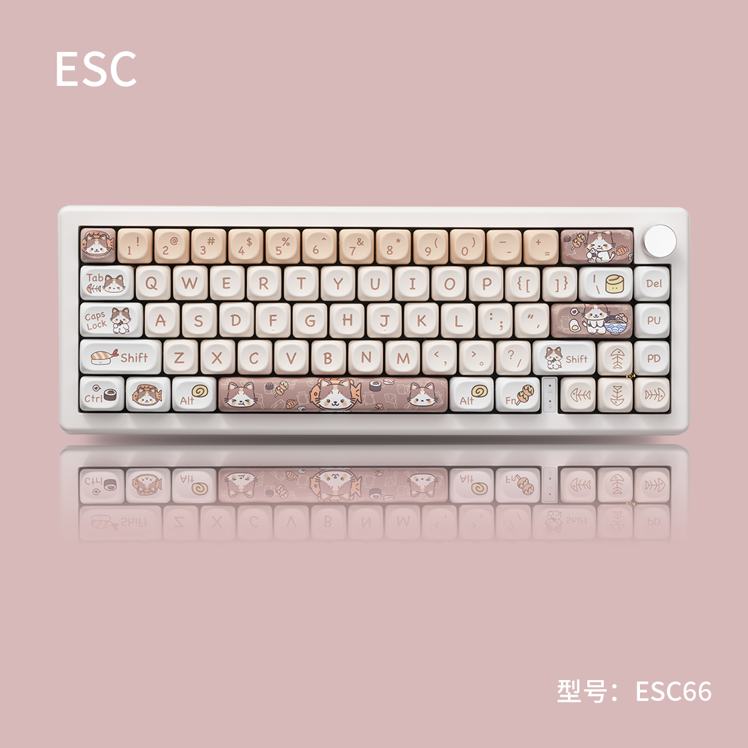 ESC66/GMK67旋钮机械键盘热拔插gasket结构三模无线蓝牙RGB麻将音-图3