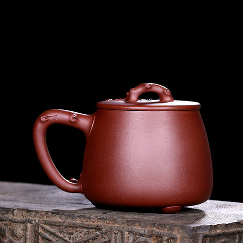 紫砂杯纯手工泡茶带盖名家储立强宜兴办公大号功夫茶具暗香石瓢 - 图2