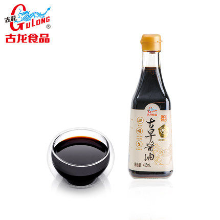 古龙古早酱油415ml传统酿造头抽特级酱油古法酿造炒菜365天缸晒 - 图0