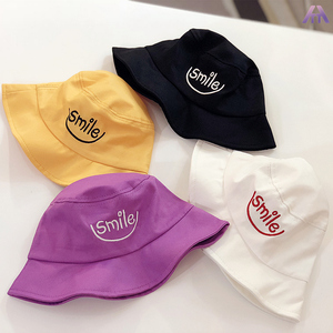 儿童纯色字母渔夫帽