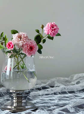 SilverOne陶瓷玻璃两用花瓶烛台