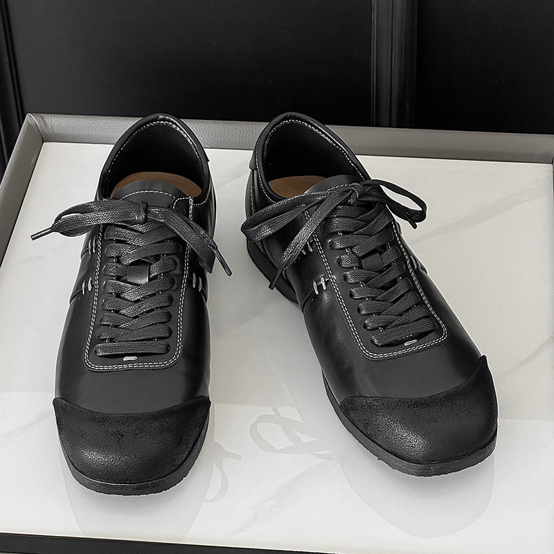 小众设计感德训鞋男女百搭休闲皮鞋情侣款透气方头极简拳击鞋平底,淘宝优惠券,粉丝福利购,淘宝优惠卷