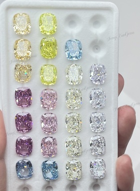 肥长方冰花切锆石多色组合 梧州人造宝石9A高碳钻裸石