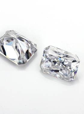 VVS1净度 D色雷迪恩长方倒角莫桑钻裸石 首饰裸钻K金镶嵌定制用