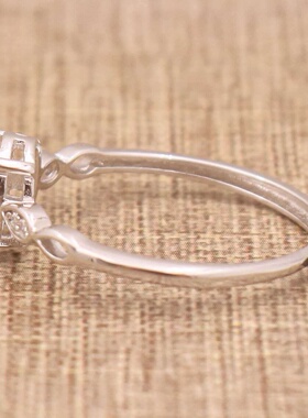 蛋形925银戴妃款戒指空托围锆代裸石镶嵌18k金多规格戒指空托活口