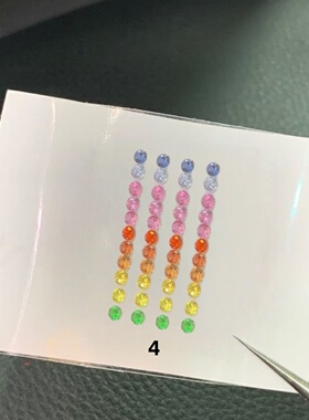 圆形实验室培育彩虹渐变配石裸石 耐高温 首饰手链戒指蜡镶配石