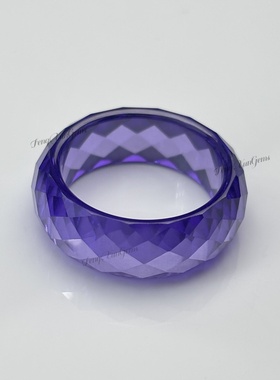 男士戒指 简约 圆形刻面戒指 白色/黑色/橙色/薰衣草色/粉色 吊坠