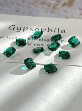 正方倒角车花玻璃多色组合 梧州人造宝石玻璃小八角尖底刻面裸石