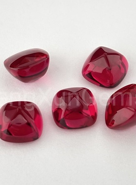 面培育红蓝宝石裸石平底糖塔素面 祖母绿糖包山糖宝戒指吊坠配石