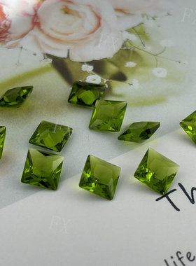 正方直角彩色玻璃组合 公主方刻面尖底饰品工艺品钻梧州人造宝石