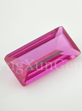 小长方形直角车平5#红刚玉尖底裸石 合成红宝石补钻戒指项链镶嵌