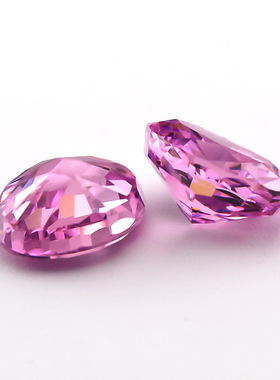 蛋形冰花切玫红色锆石裸石 椭圆形戒指吊坠diy镶嵌用主石爆款超闪