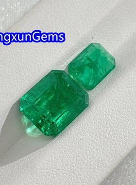 祖母绿切培育哥伦比亚祖母绿木佐色裸石实验室水热法生成+AGL证书