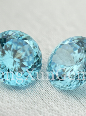 高碳钻鸟巢切ding级珠宝级海蓝锆石圆尖钻美甲钻超闪5~8mm耳钉DIY